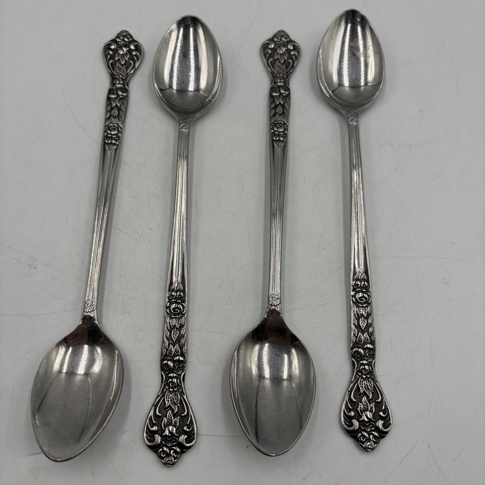 Versailles Stainless Flatware By MSI Japan (4) Iced Tea Spoons/ Stirring Spoons